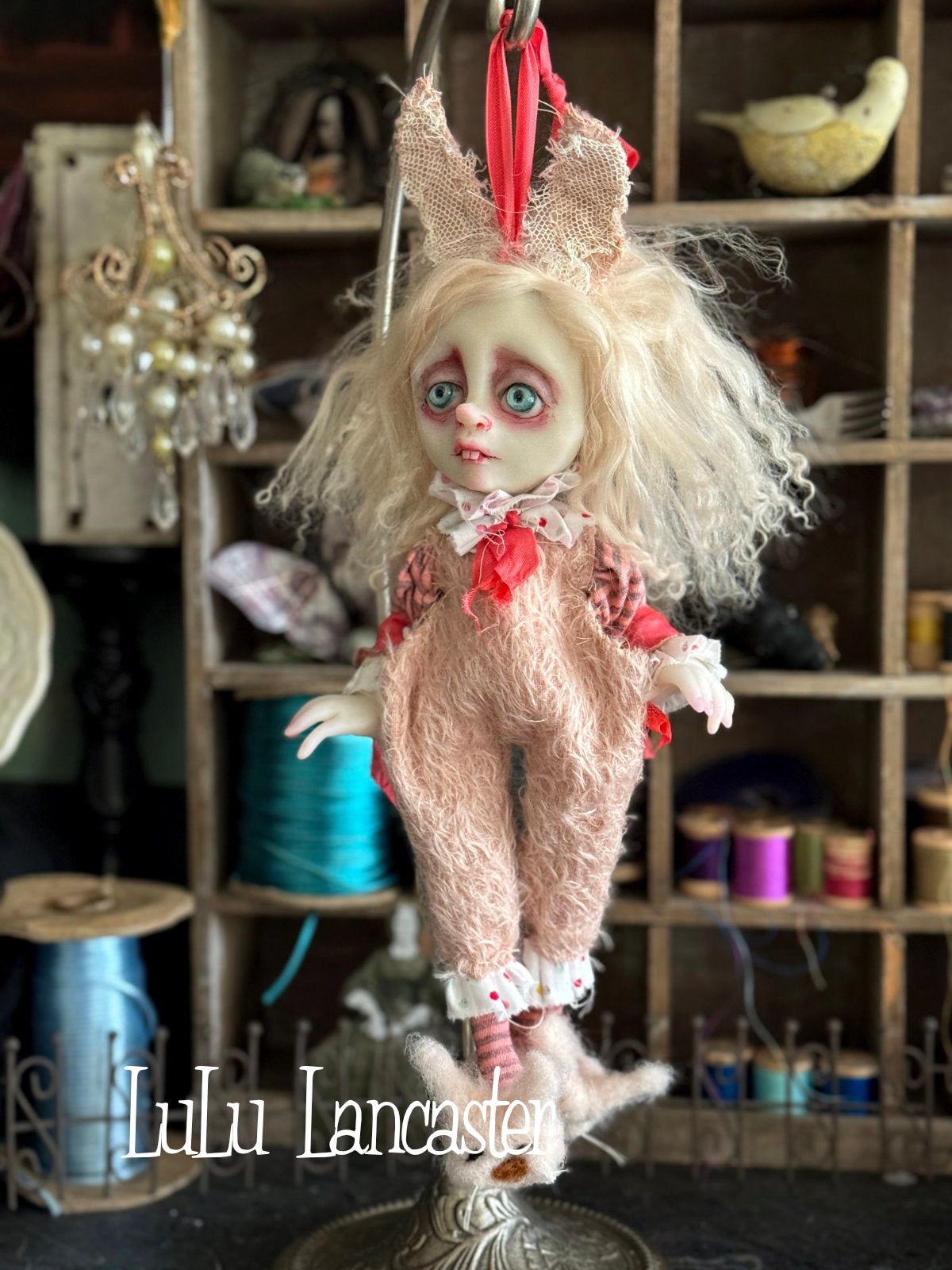 Carnation BunBun hanging Original LuLu Lancaster Art Doll
