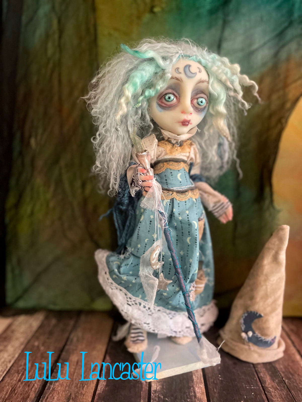 Cian the Witch of the waning crescent Moon Original LuLu Lancaster Art Doll