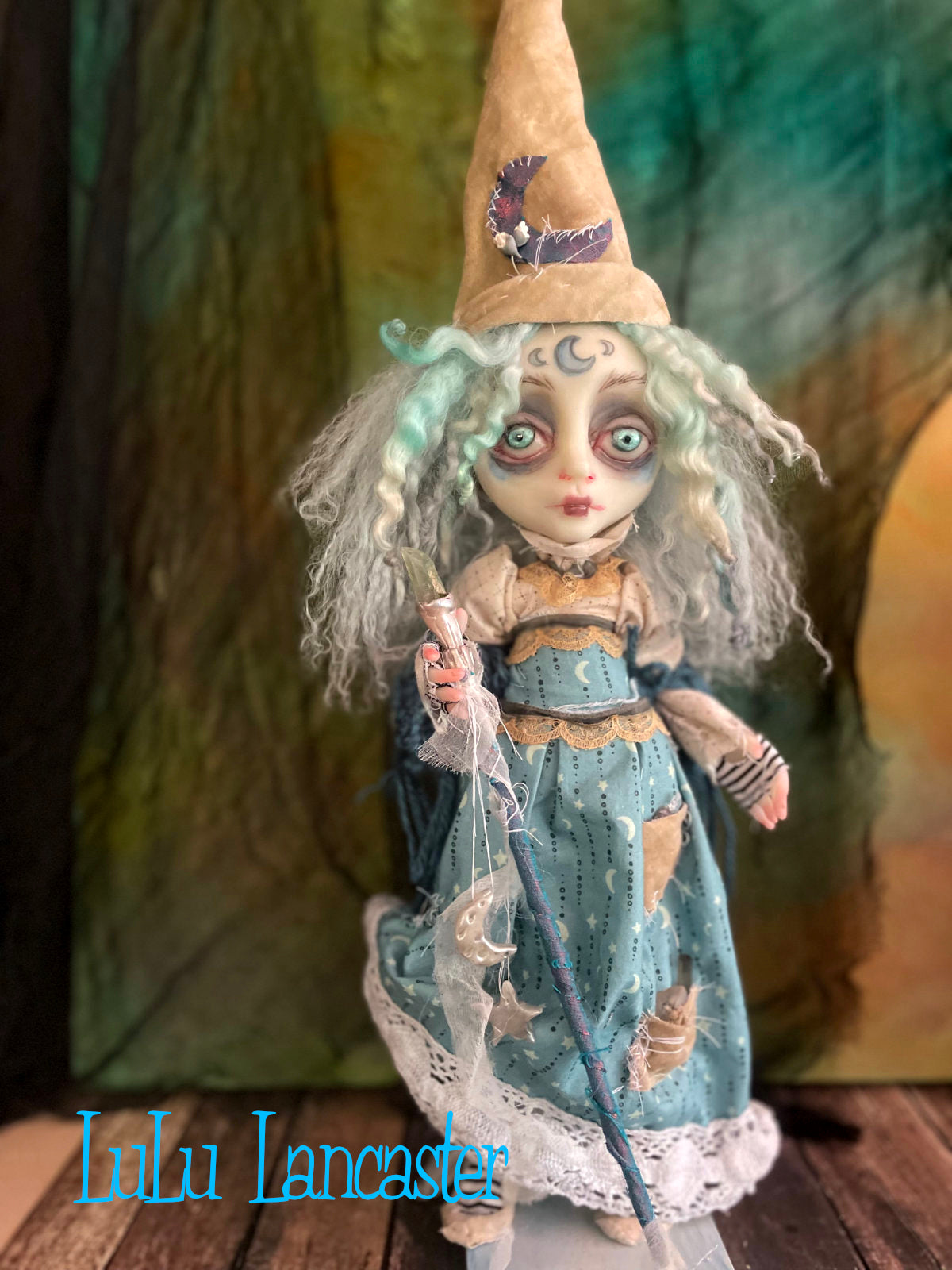 Cian the Witch of the waning crescent Moon Original LuLu Lancaster Art Doll