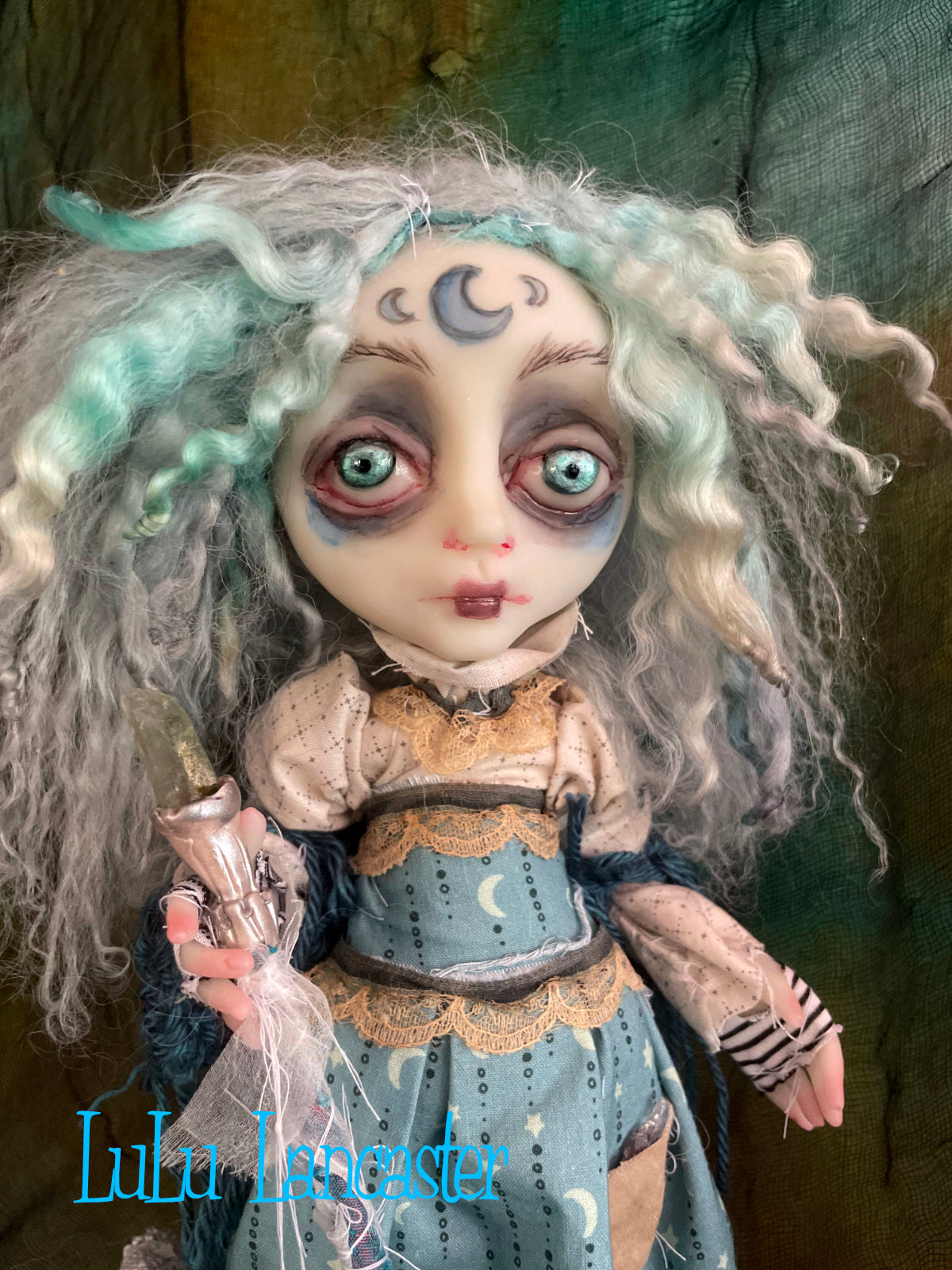 Cian the Witch of the waning crescent Moon Original LuLu Lancaster Art Doll