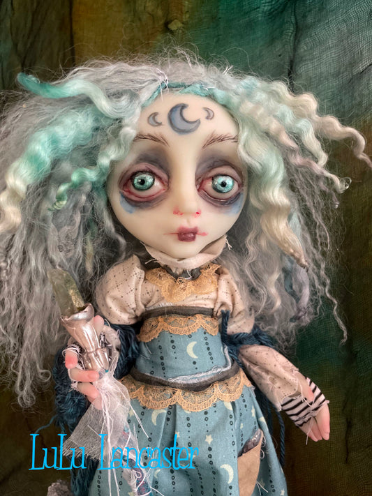 Cian the Witch of the waning crescent Moon Original LuLu Lancaster Art Doll