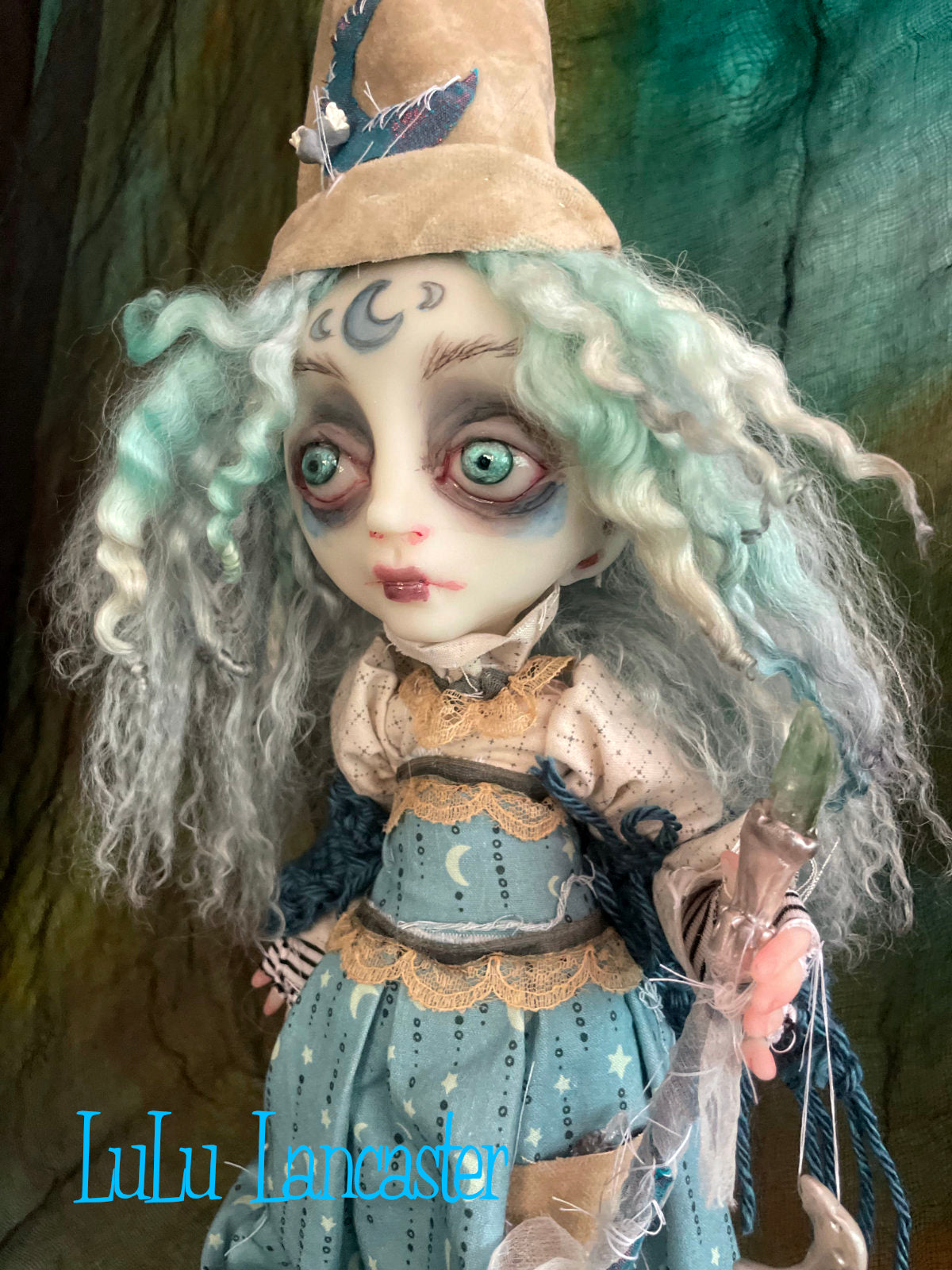 Cian the Witch of the waning crescent Moon Original LuLu Lancaster Art Doll