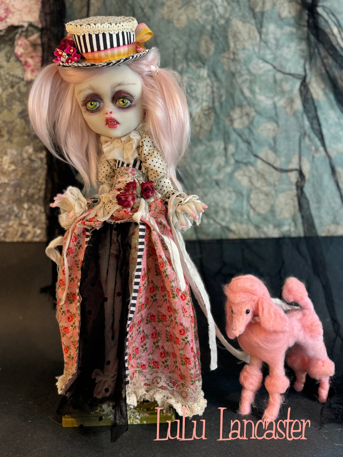 Claudine DuFang and Bijou-Fang the poodle Springtime Vampires~ Original Lulu Lancaster Art Doll