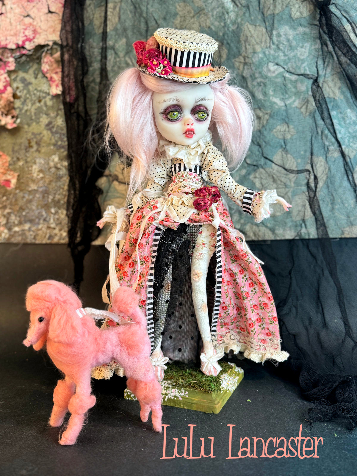 Claudine DuFang and Bijou-Fang the poodle Springtime Vampires~ Original Lulu Lancaster Art Doll