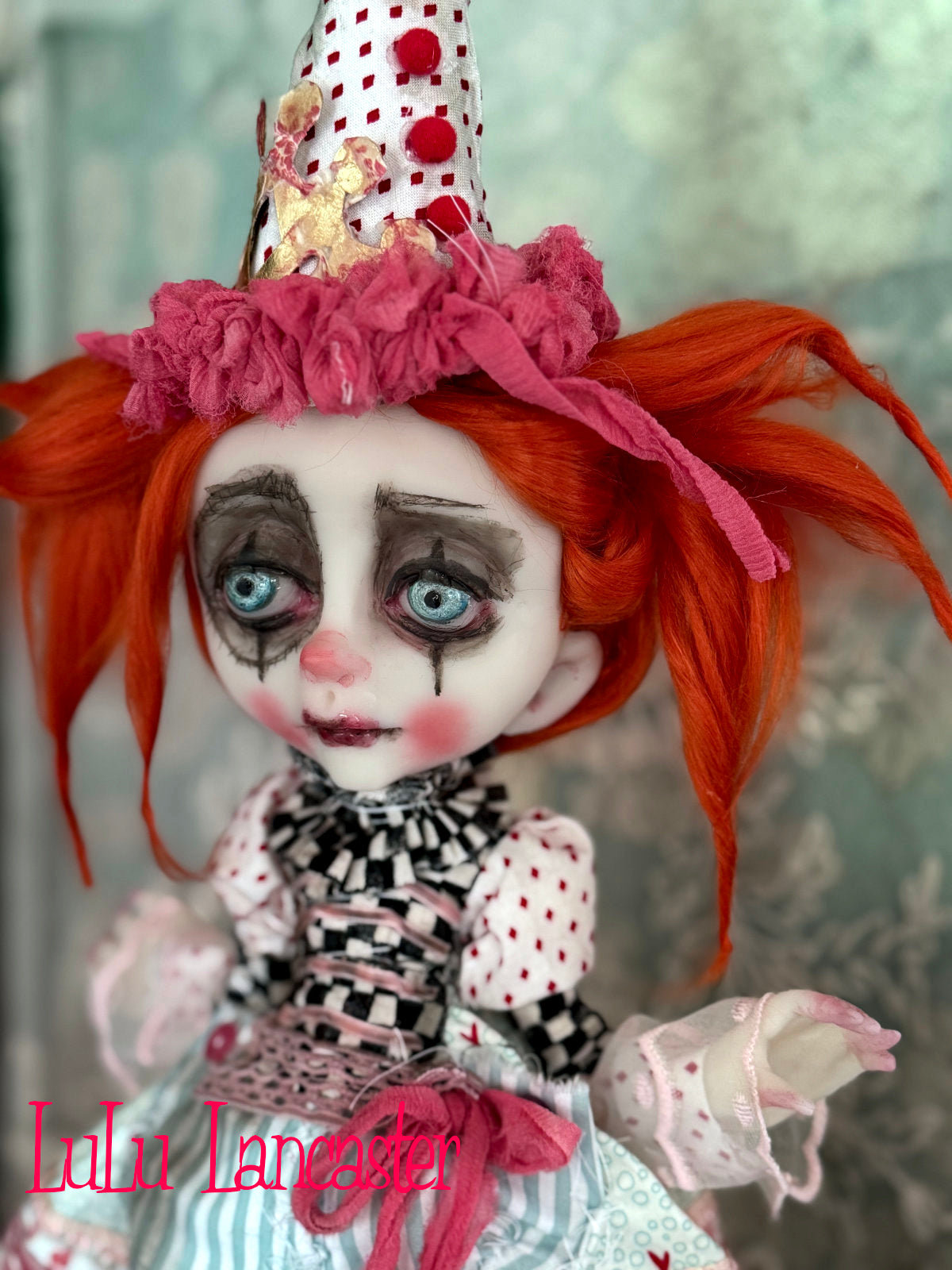 Cleo Circus Clown and Chipper the Chimp  Original LuLu Lancaster Art Doll