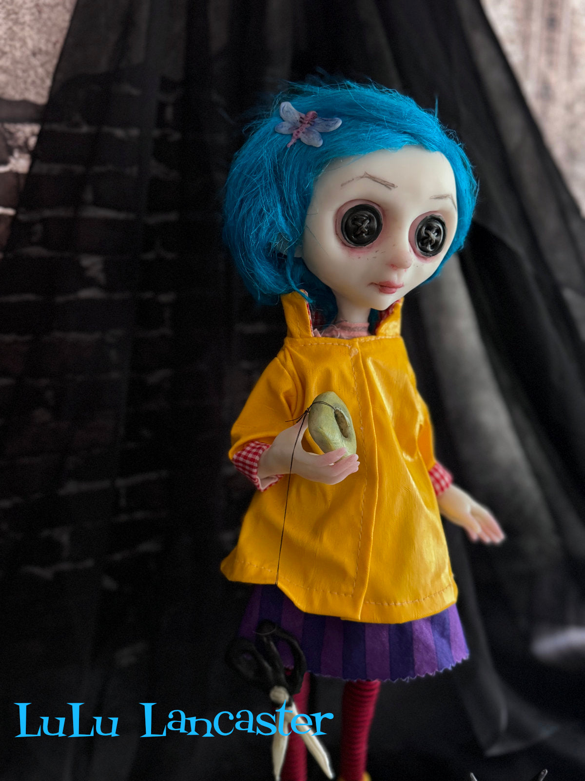 Coraline Button eyes~ Original LuLu Lancaster Art Doll