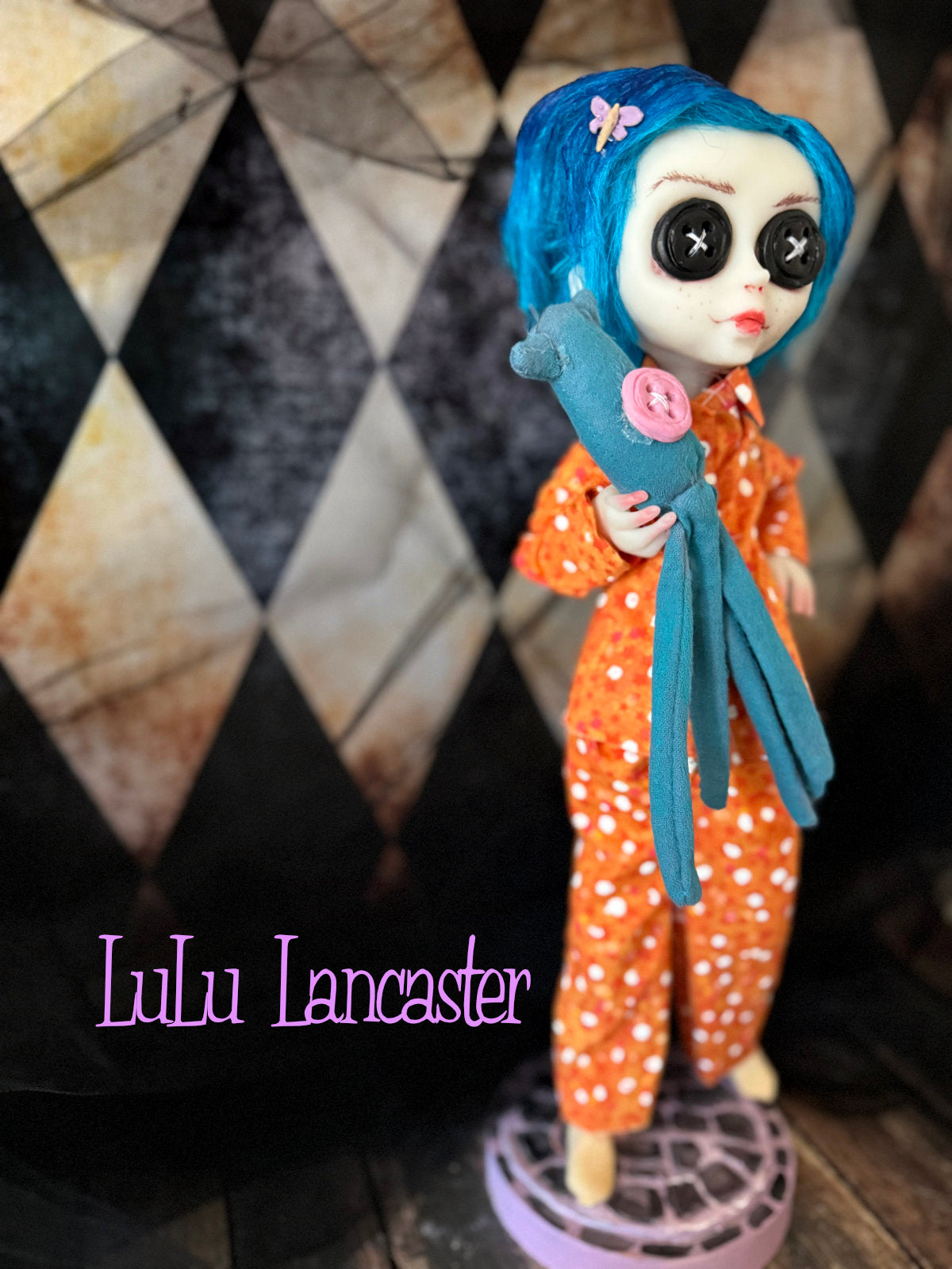 Coraline Button Eye Jones in Pajamas  ~Original LuLu Lancaster Art Doll