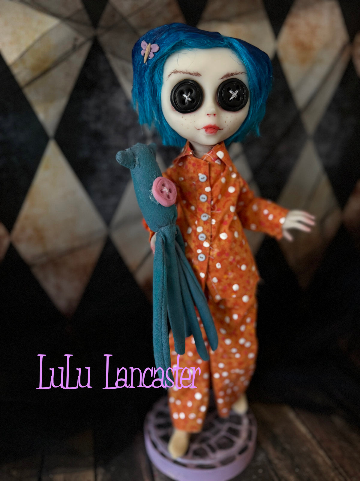 Coraline Button Eye Jones in Pajamas  ~Original LuLu Lancaster Art Doll