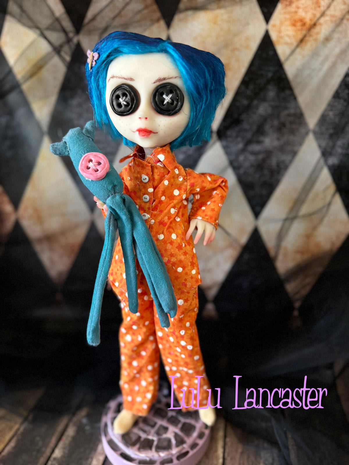 Coraline Button Eye Jones in Pajamas  ~Original LuLu Lancaster Art Doll