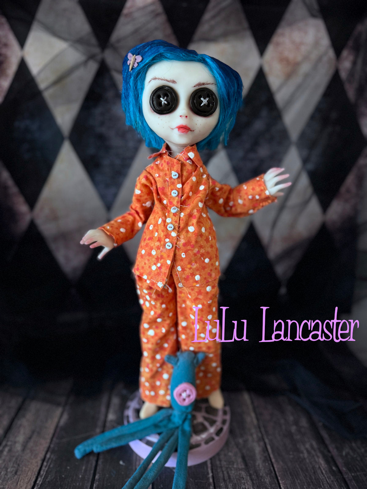 Coraline Button Eye Jones in Pajamas  ~Original LuLu Lancaster Art Doll