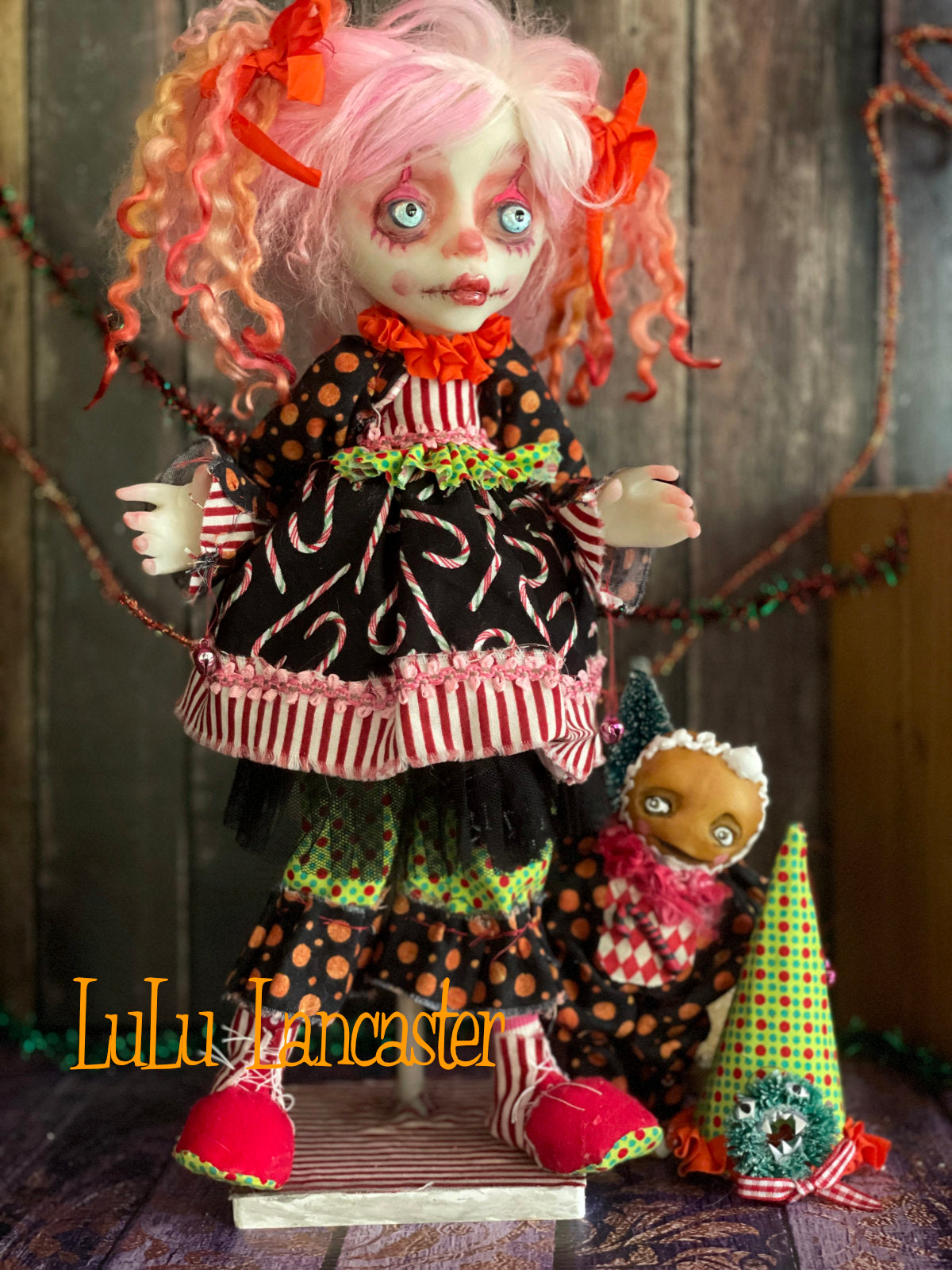 Cotton Jingles and Meg Creepmas clown Christmas winter Original LuLu Lancaster Art Doll
