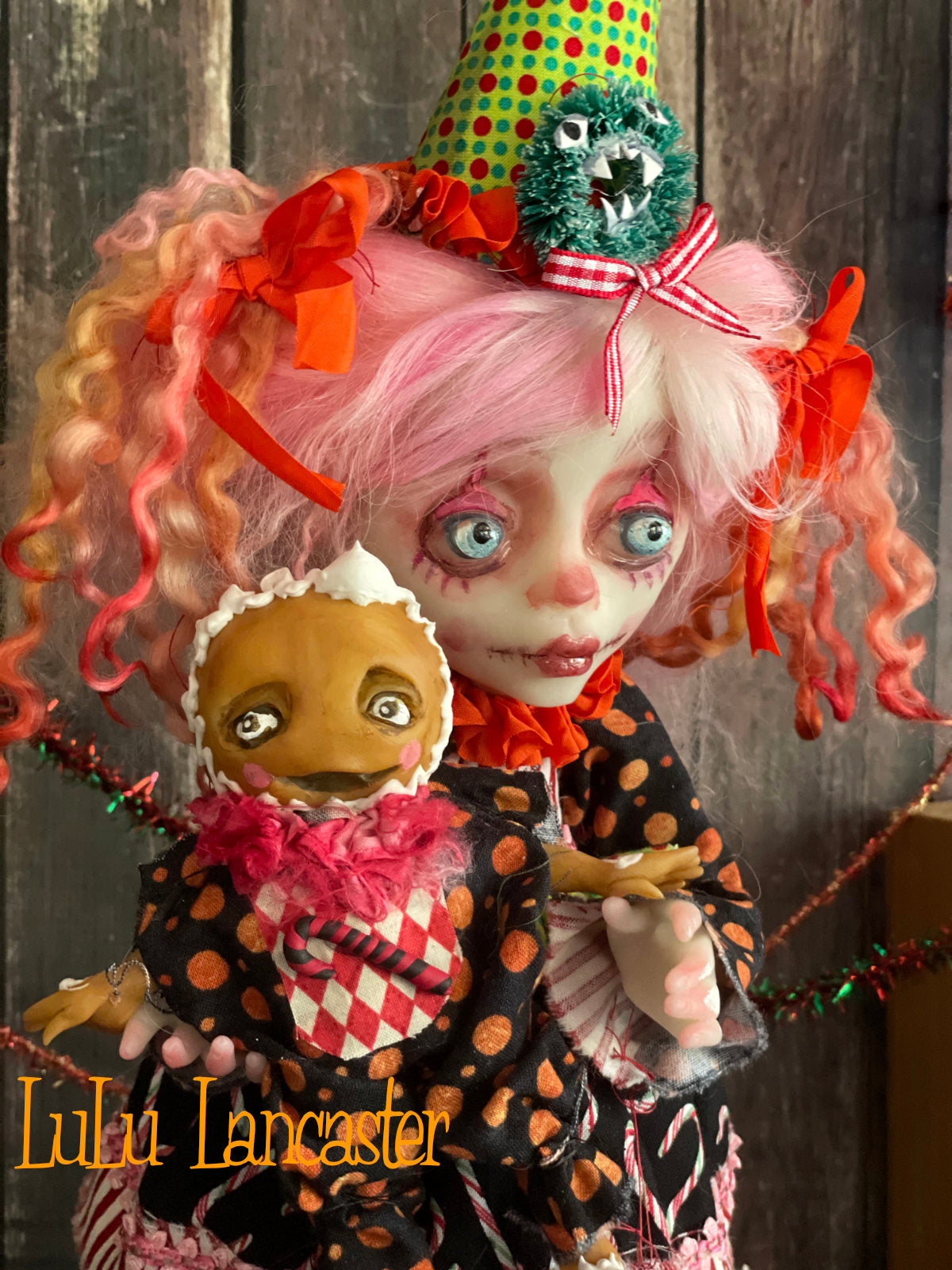 Cotton Jingles and Meg Creepmas clown Christmas winter Original LuLu Lancaster Art Doll