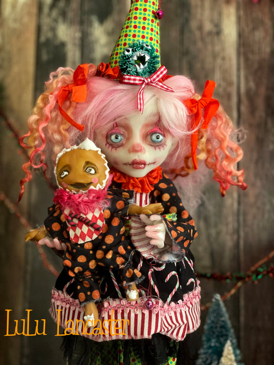 Cotton Jingles and Meg Creepmas clown Christmas winter Original LuLu Lancaster Art Doll