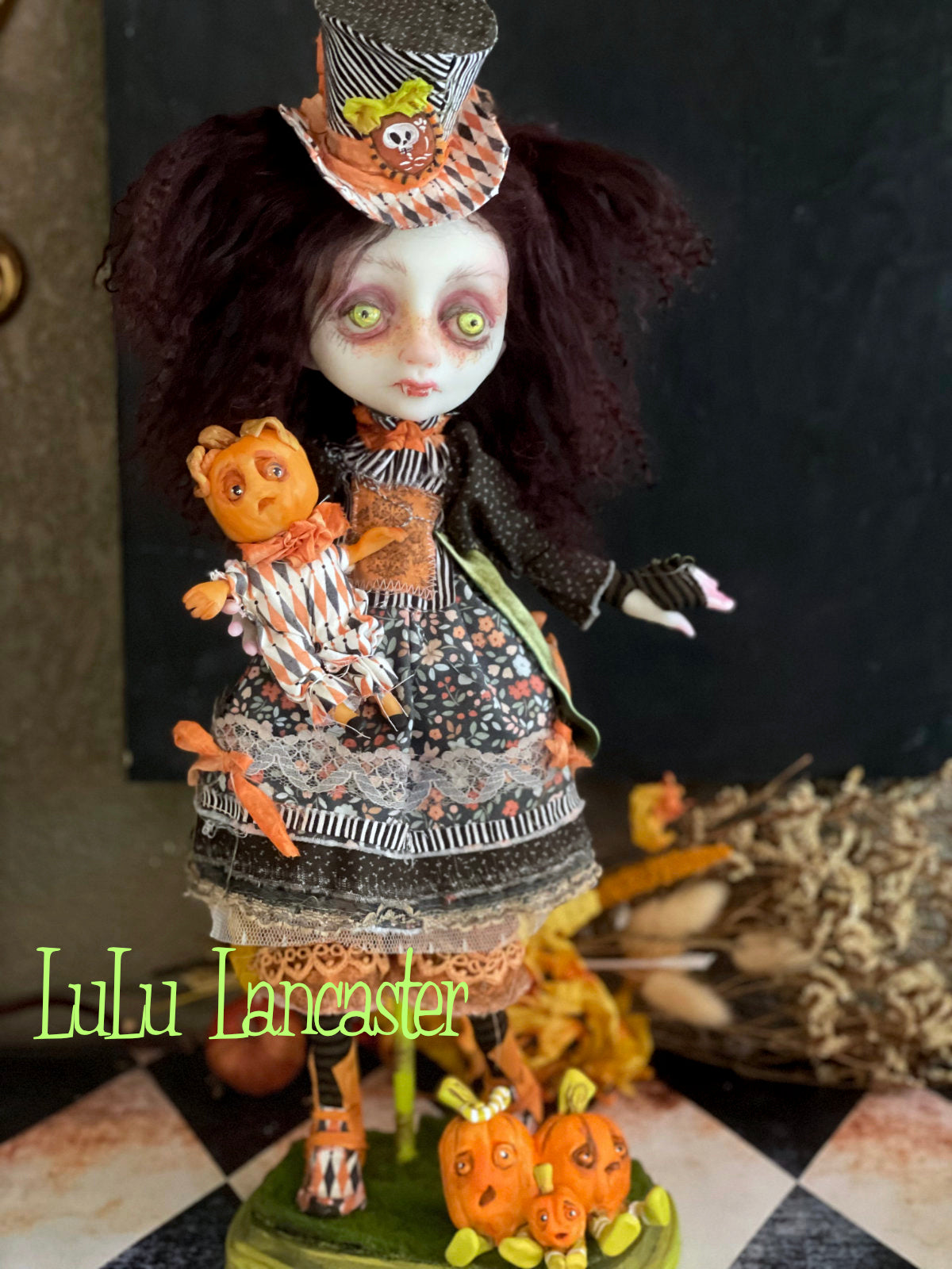 Daciana Pumpkin patch Vampire Original LuLu Lancaster Halloween Art Dolls