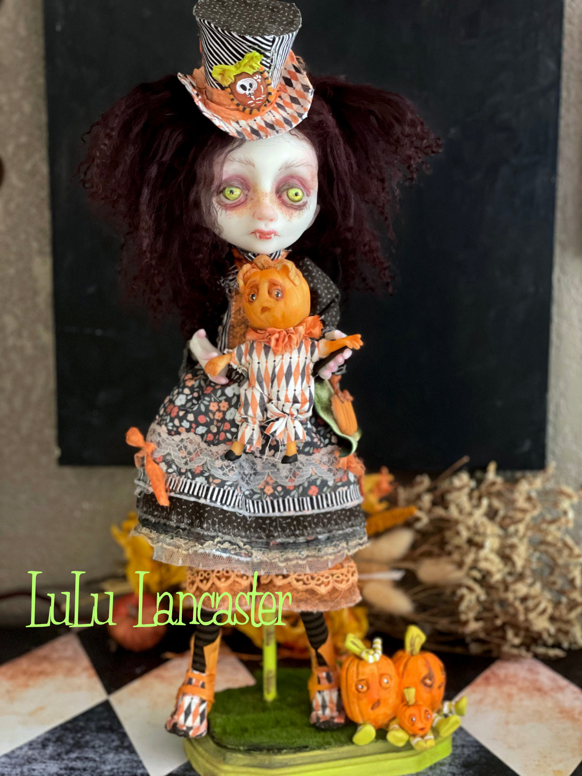 Daciana Pumpkin patch Vampire Original LuLu Lancaster Halloween Art Dolls