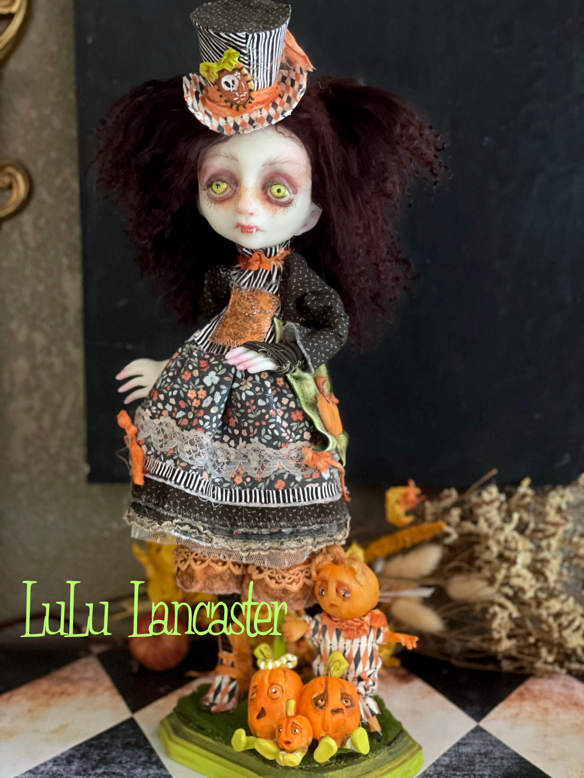 Daciana Pumpkin patch Vampire Original LuLu Lancaster Halloween Art Dolls