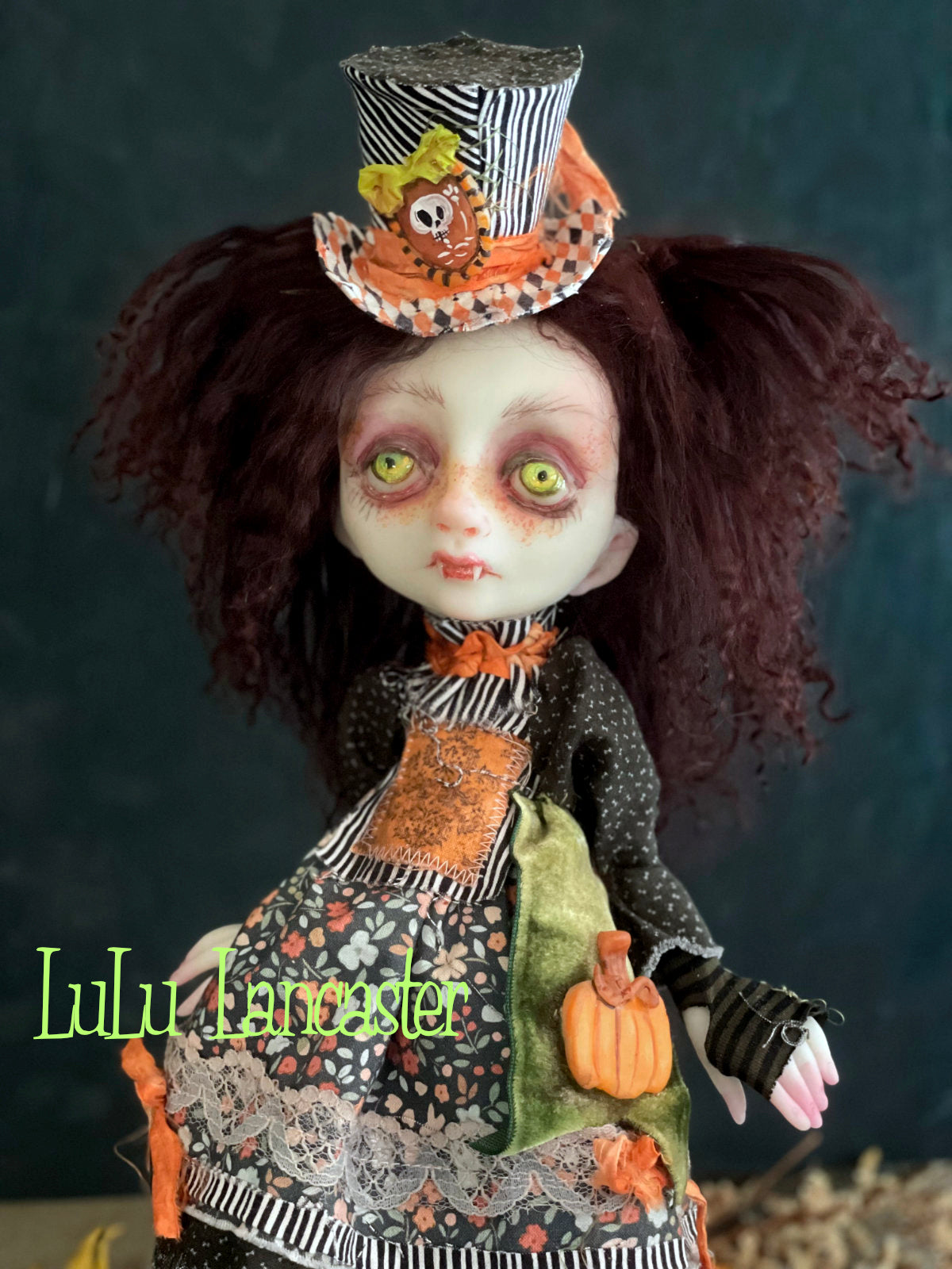 Daciana Pumpkin patch Vampire Original LuLu Lancaster Halloween Art Dolls