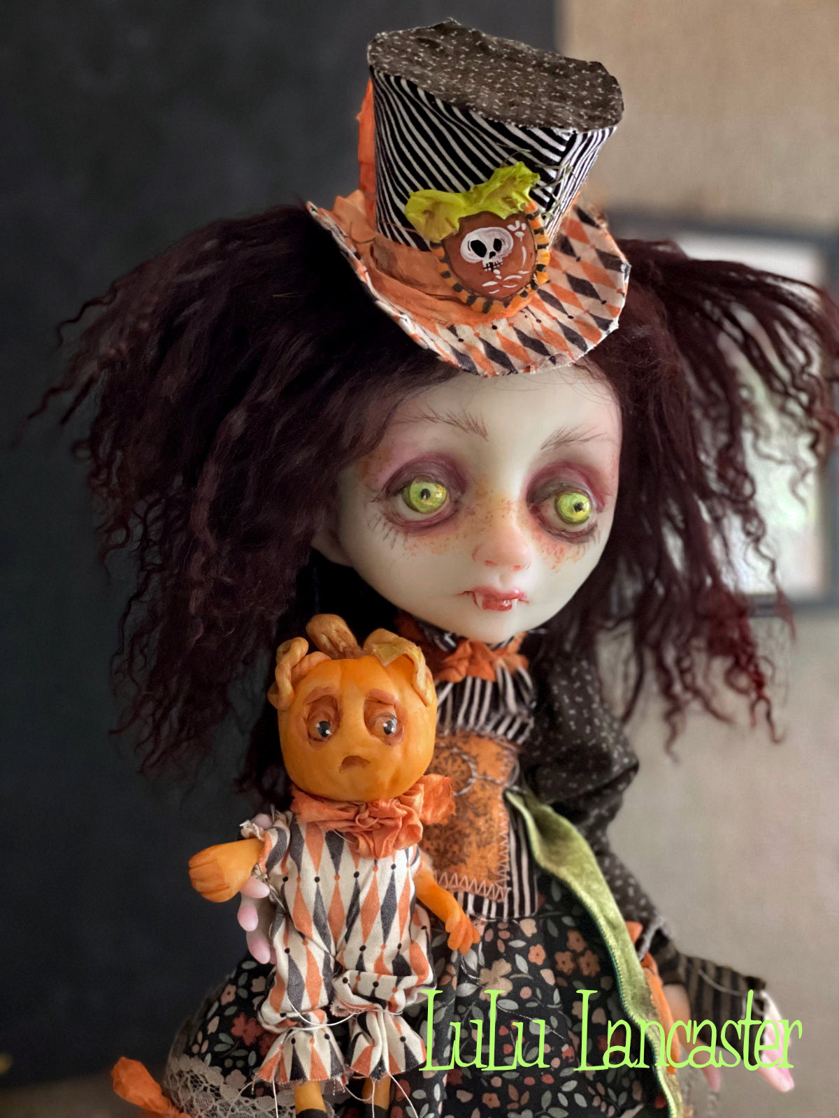 Daciana Pumpkin patch Vampire Original LuLu Lancaster Halloween Art Dolls