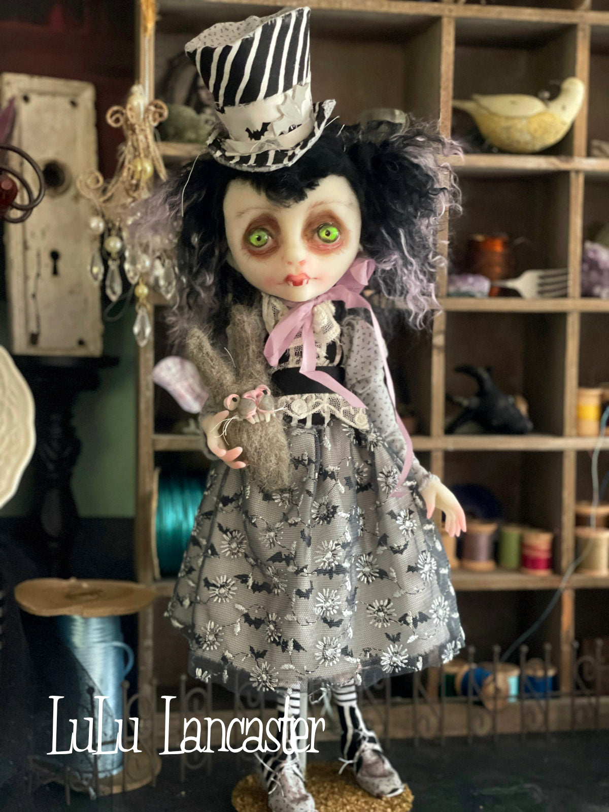 Dana the Biter Spring Goth Girl Original LuLu Lancaster Art Doll