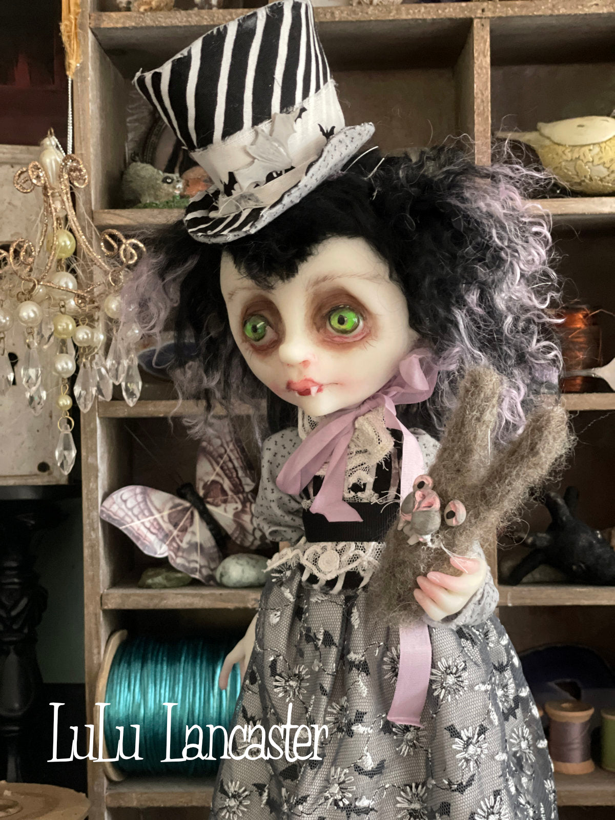 Dana the Biter Spring Goth Girl Original LuLu Lancaster Art Doll