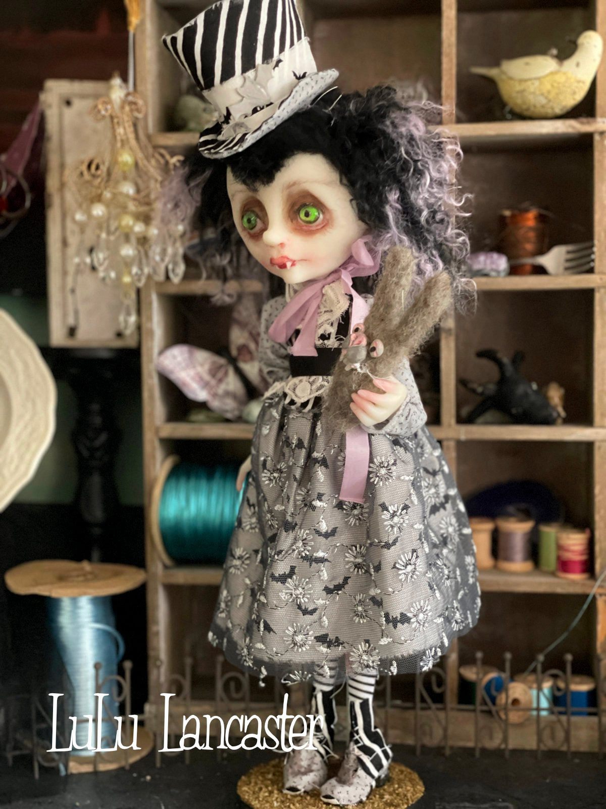 Dana the Biter Spring Goth Girl Original LuLu Lancaster Art Doll