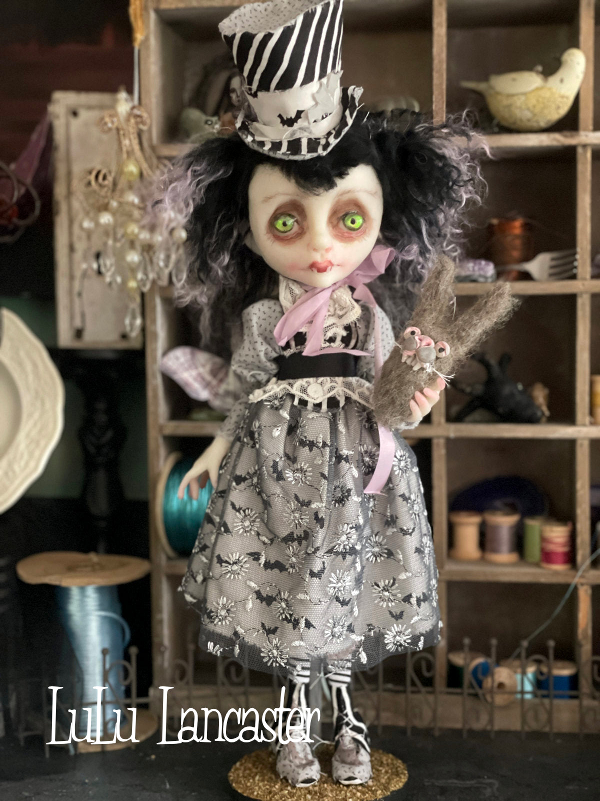 Dana the Biter Spring Goth Girl Original LuLu Lancaster Art Doll