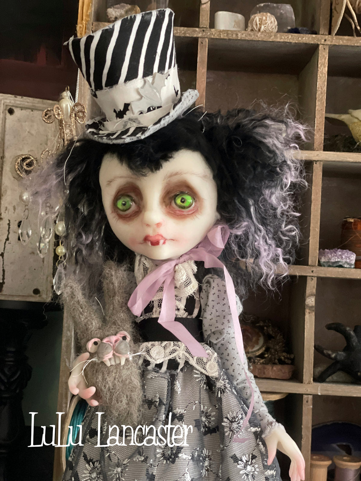 Dana the Biter Spring Goth Girl Original LuLu Lancaster Art Doll