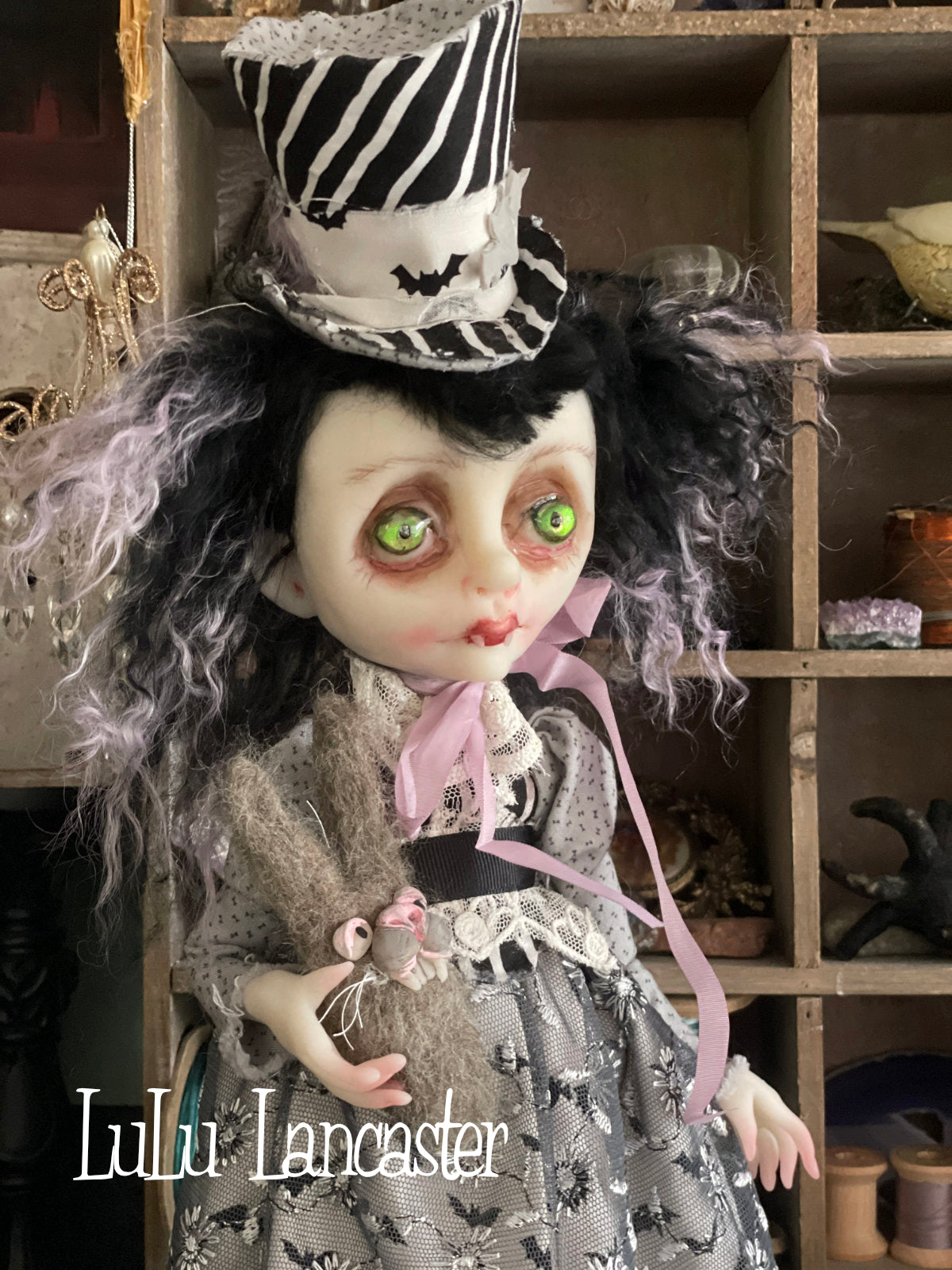 Dana the Biter Spring Goth Girl Original LuLu Lancaster Art Doll