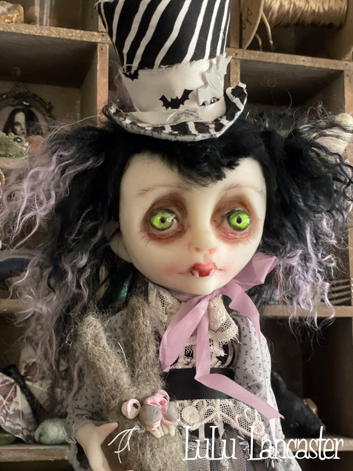 Dana the Biter Spring Goth Girl Original LuLu Lancaster Art Doll
