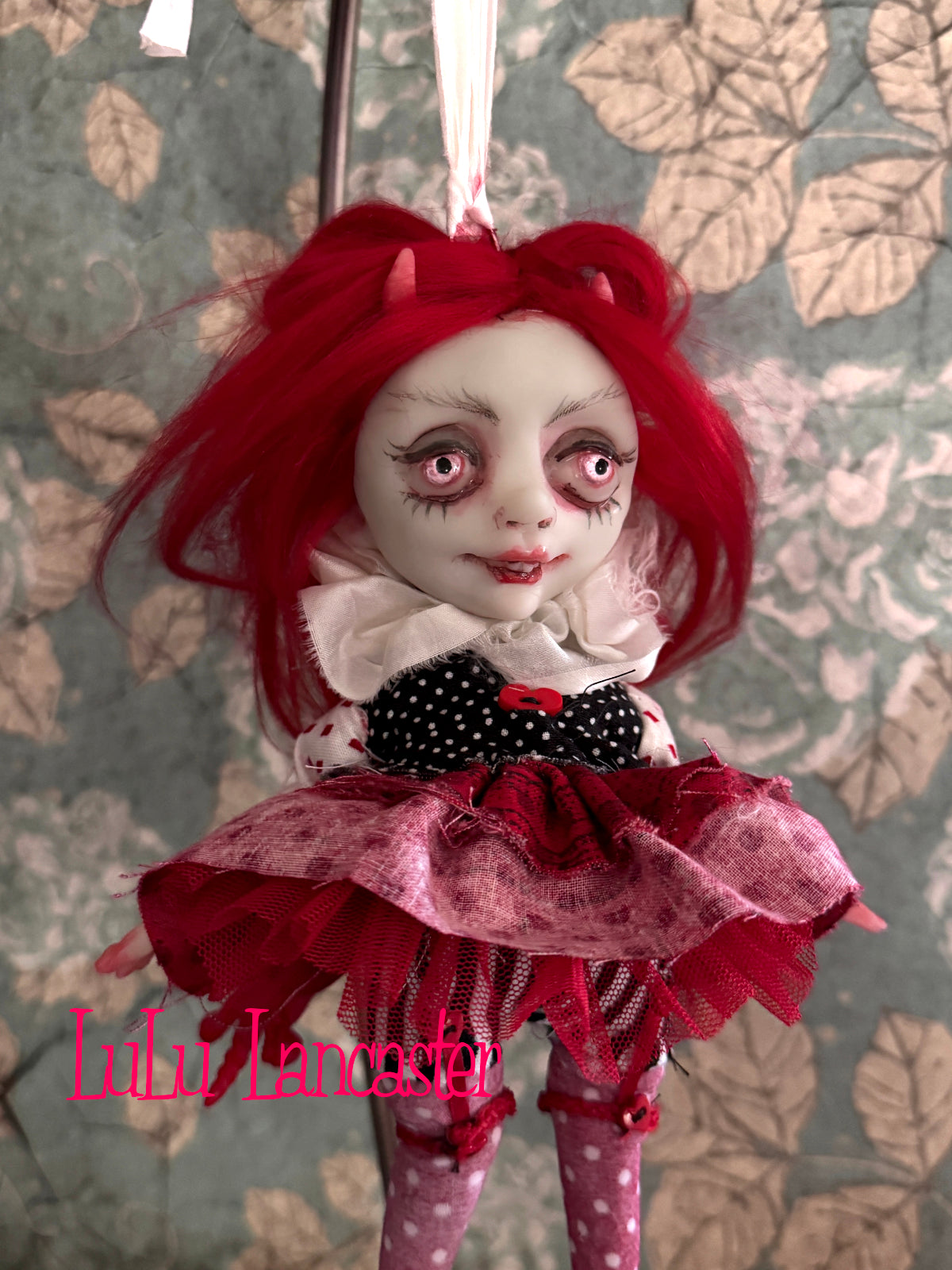 Dani Devil Mini hanging Valentines Valloween Original LuLu Lancaster Art Doll