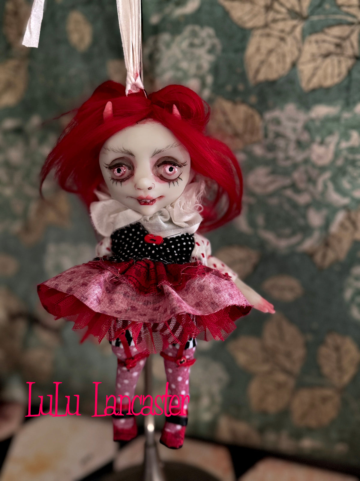 Dani Devil Mini hanging Valentines Valloween Original LuLu Lancaster Art Doll