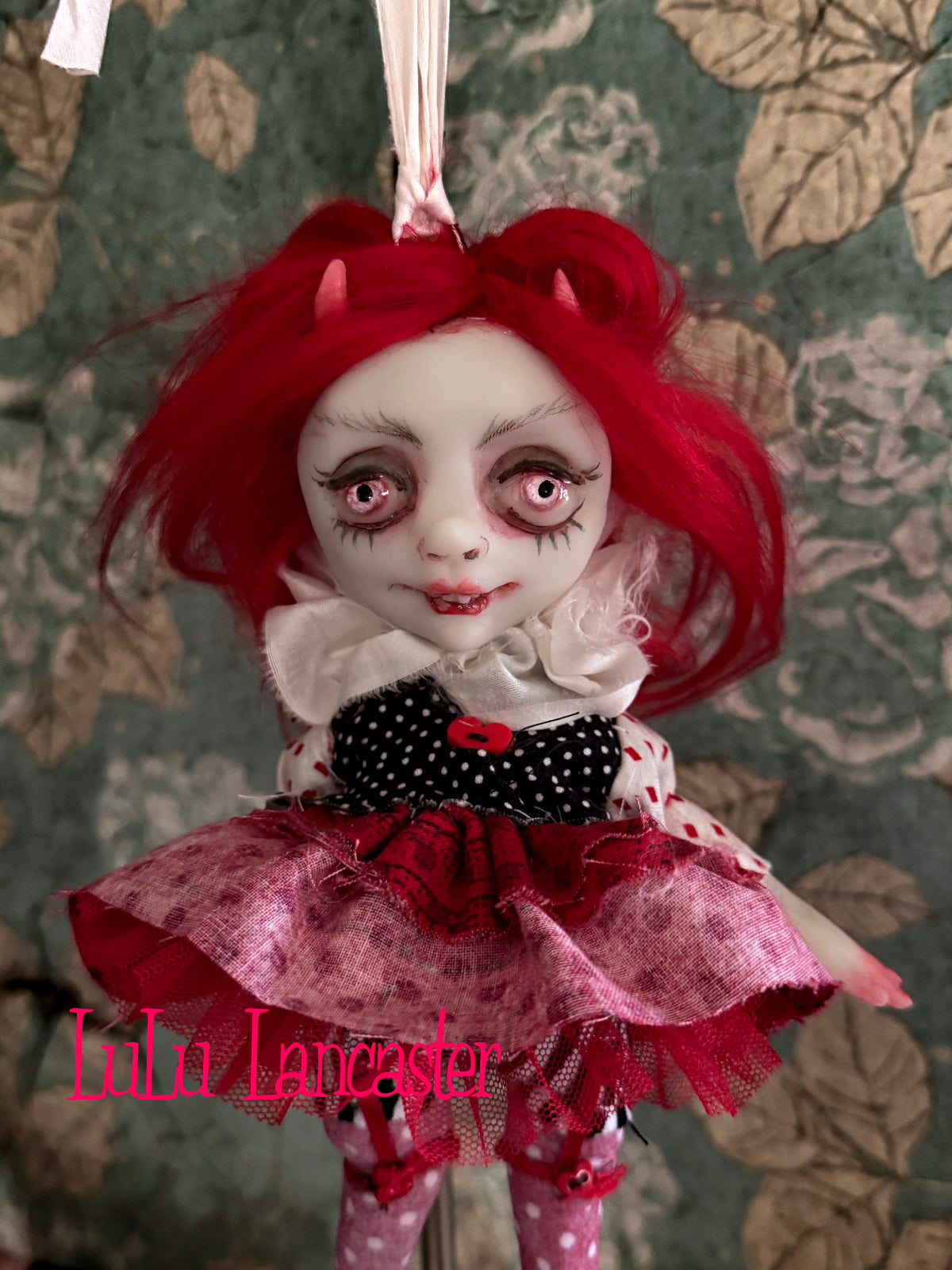 Dani Devil Mini hanging Valentines Valloween Original LuLu Lancaster Art Doll