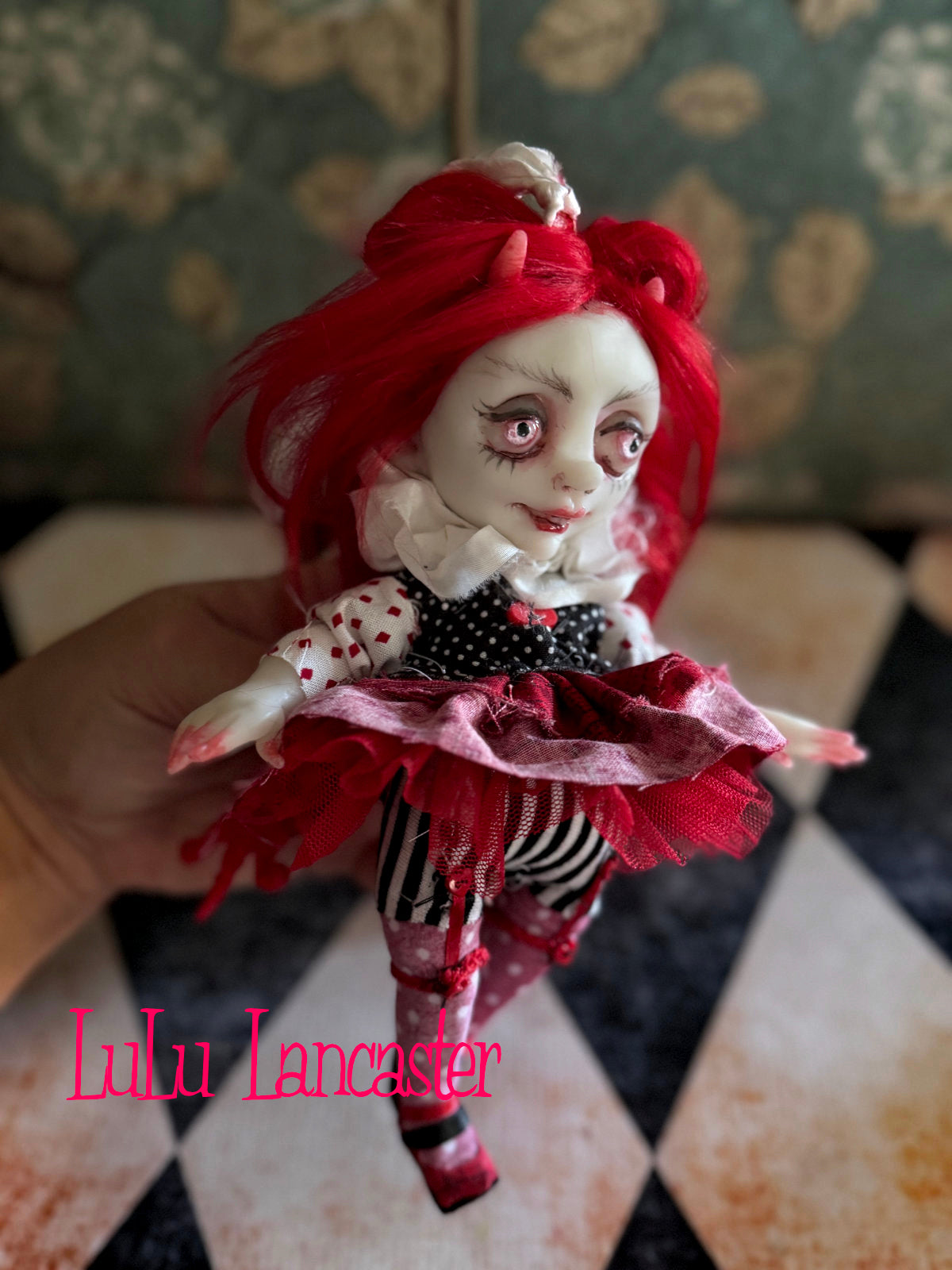 Dani Devil Mini hanging Valentines Valloween Original LuLu Lancaster Art Doll