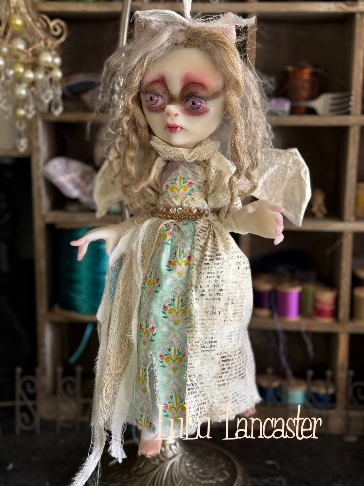 Dragana Vampire Bat hanging Original LuLu Lancaster Art Doll