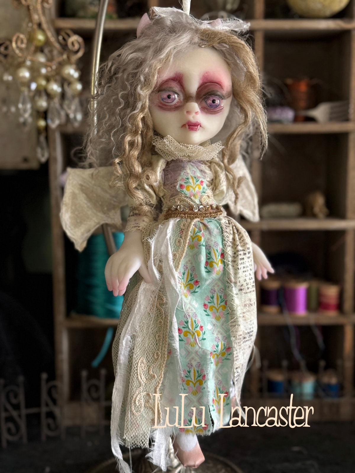 Dragana Vampire Bat hanging Original LuLu Lancaster Art Doll