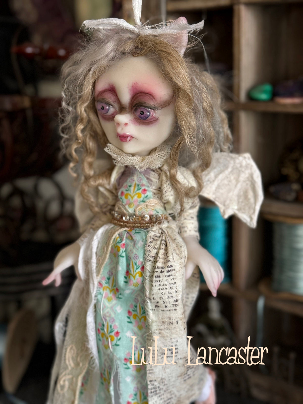 Dragana Vampire Bat hanging Original LuLu Lancaster Art Doll