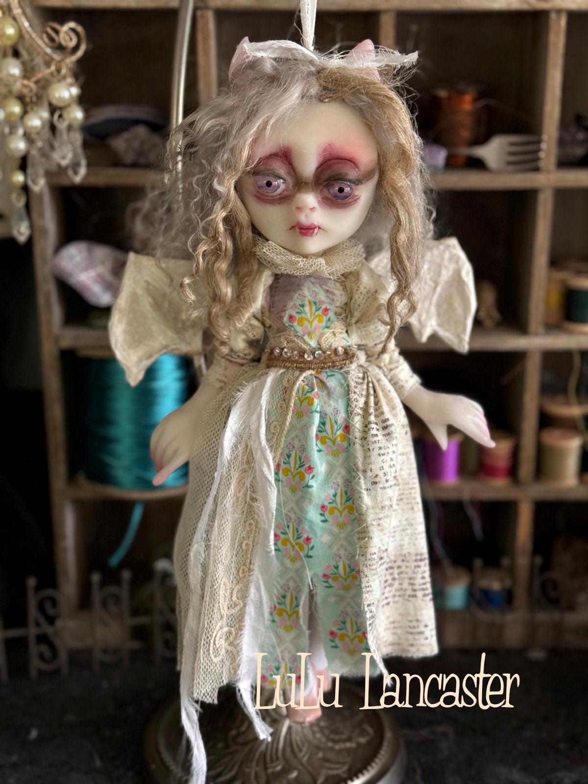 Dragana Vampire Bat hanging Original LuLu Lancaster Art Doll