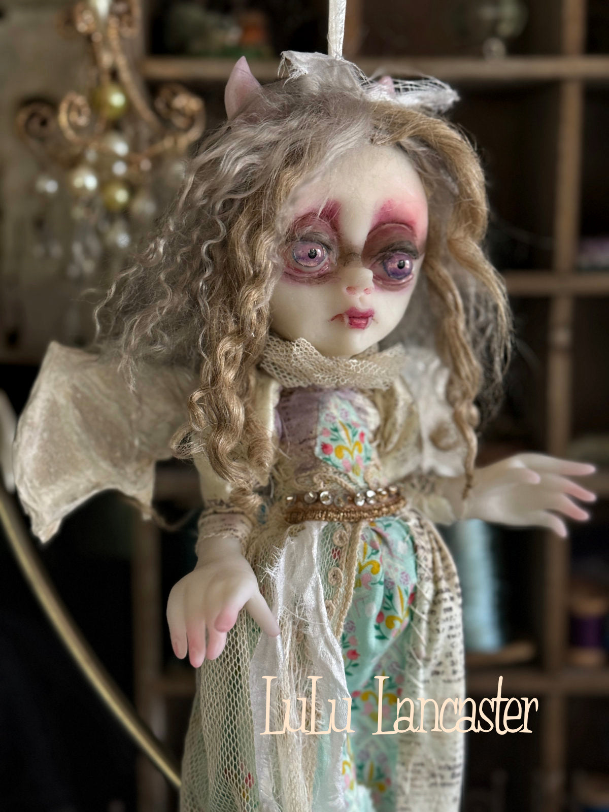 Dragana Vampire Bat hanging Original LuLu Lancaster Art Doll