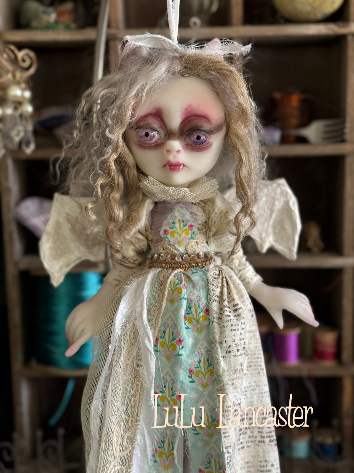 Dragana Vampire Bat hanging Original LuLu Lancaster Art Doll