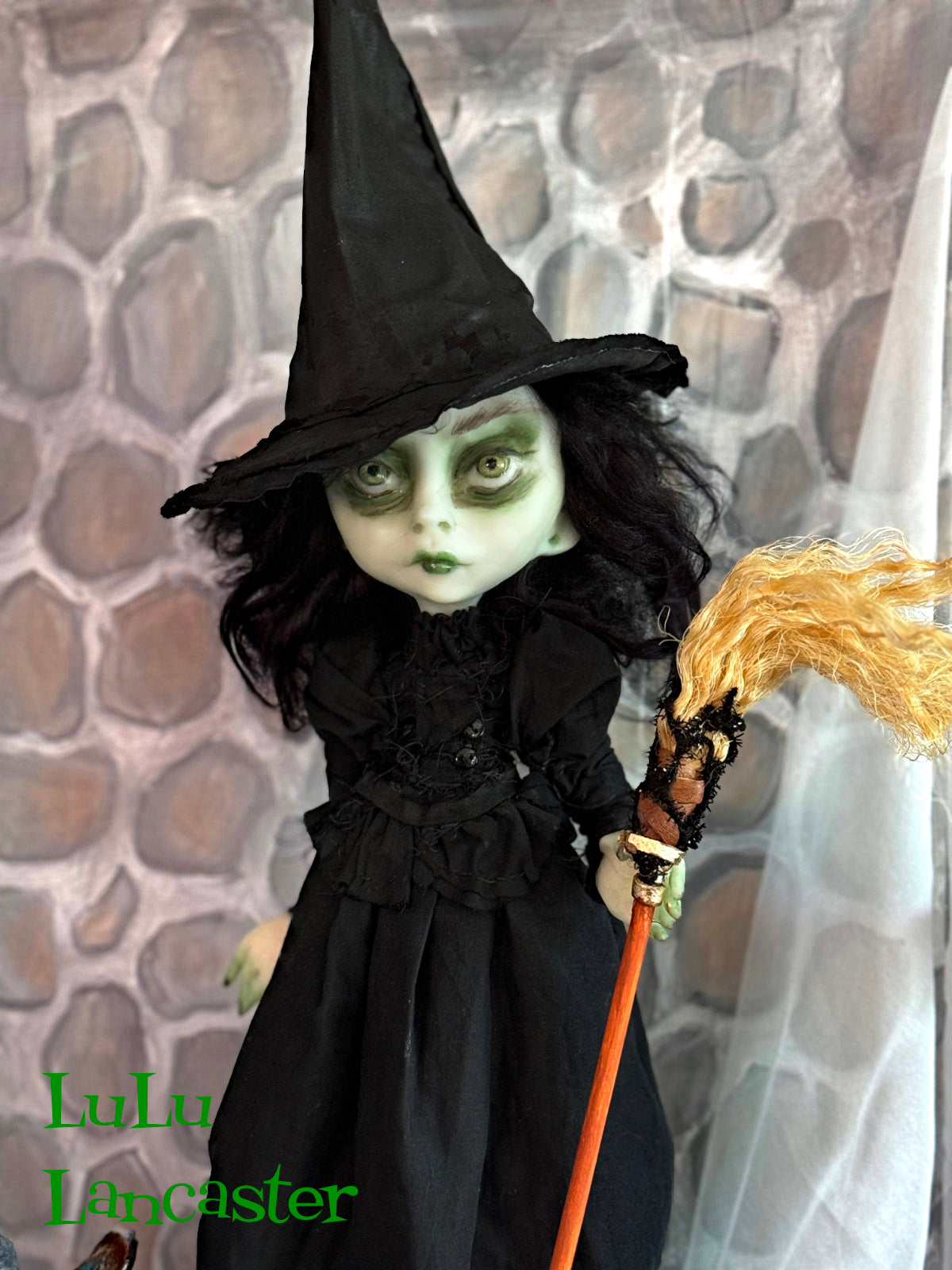 Elphaba wicked witch and flying monkey Original LuLu Lancaster Art Doll