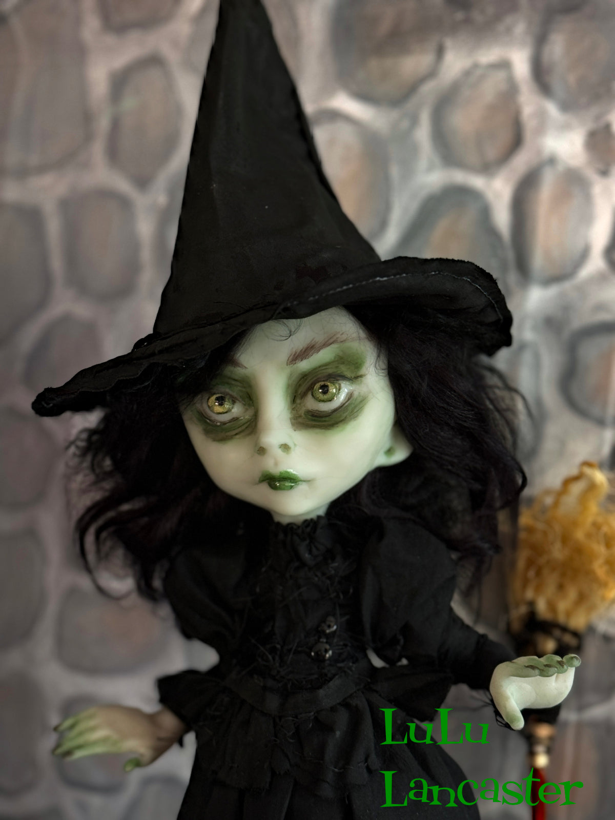 Elphaba wicked witch and flying monkey Original LuLu Lancaster Art Doll