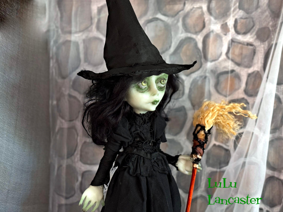 Elphaba wicked witch and flying monkey Original LuLu Lancaster Art Doll