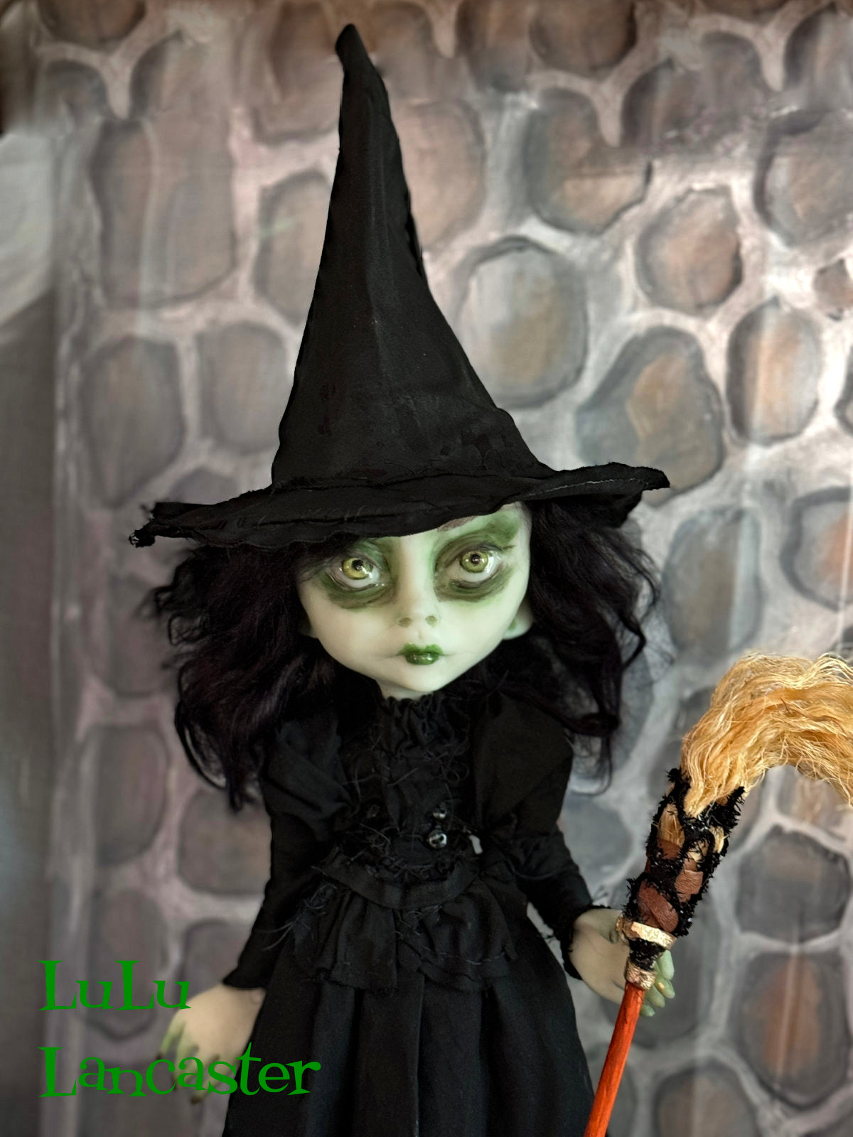 Elphaba wicked witch and flying monkey Original LuLu Lancaster Art Doll