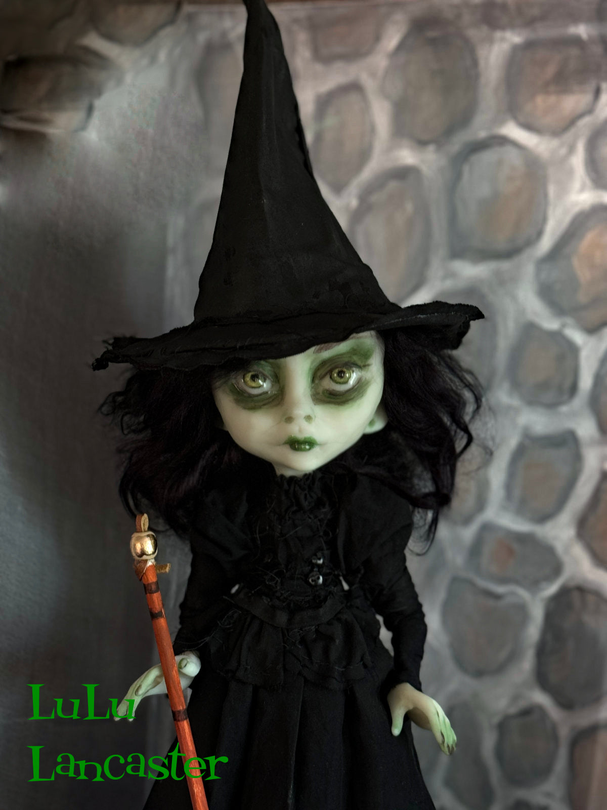 Elphaba wicked witch and flying monkey Original LuLu Lancaster Art Doll