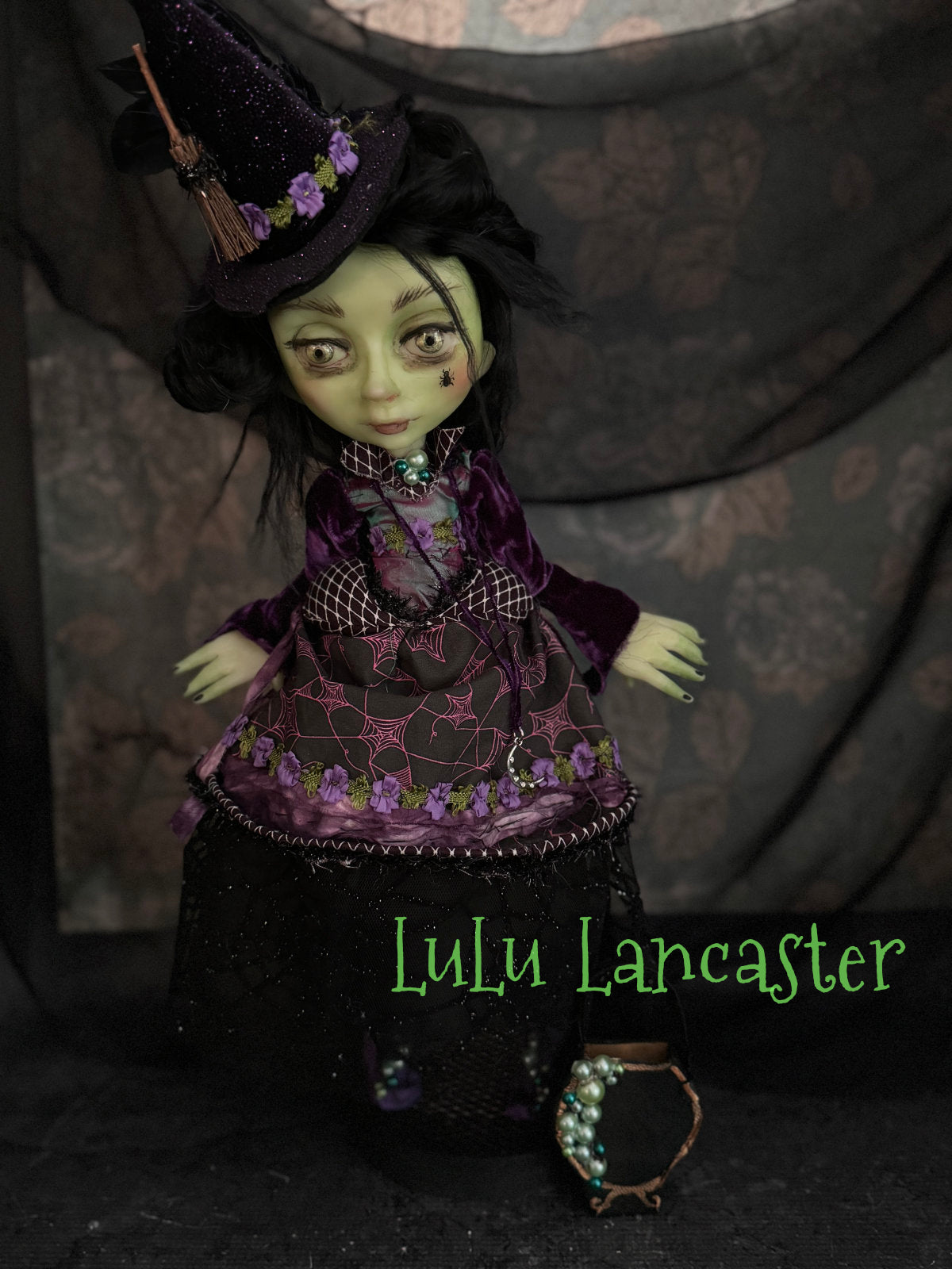 Emerald the Rococo Witch Halloween Original LuLu Lancaster Art Dolls