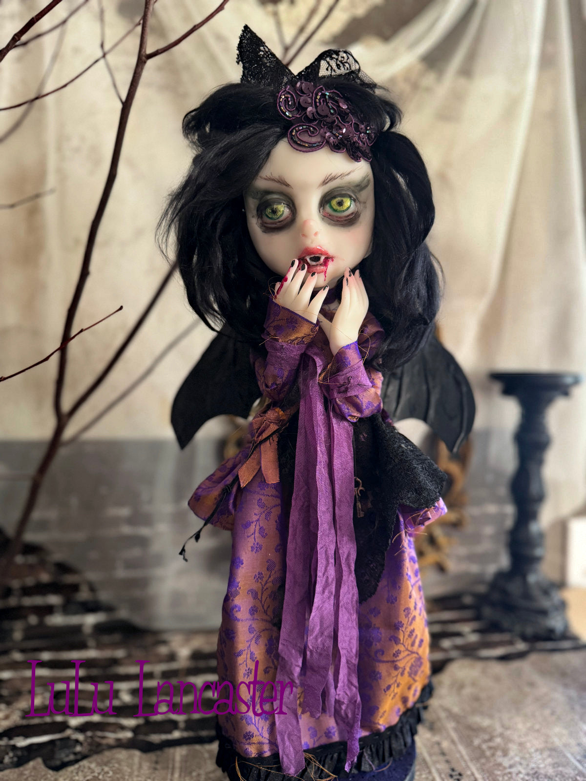 Evanora the Vampire Bat Halloween ~Original LuLu Lancaster Art Doll