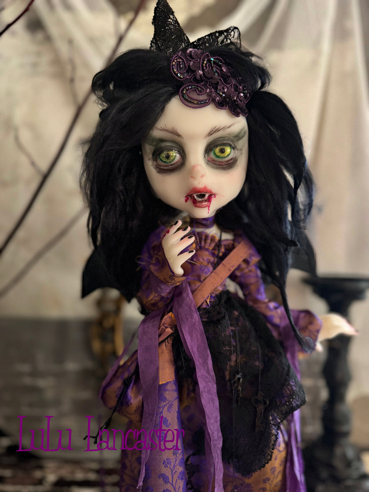 Evanora the Vampire Bat Halloween ~Original LuLu Lancaster Art Doll