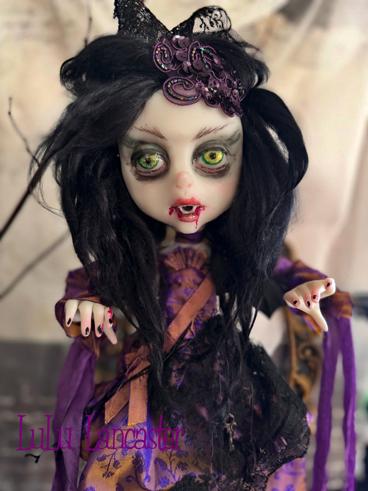 Evanora the Vampire Bat Halloween ~Original LuLu Lancaster Art Doll