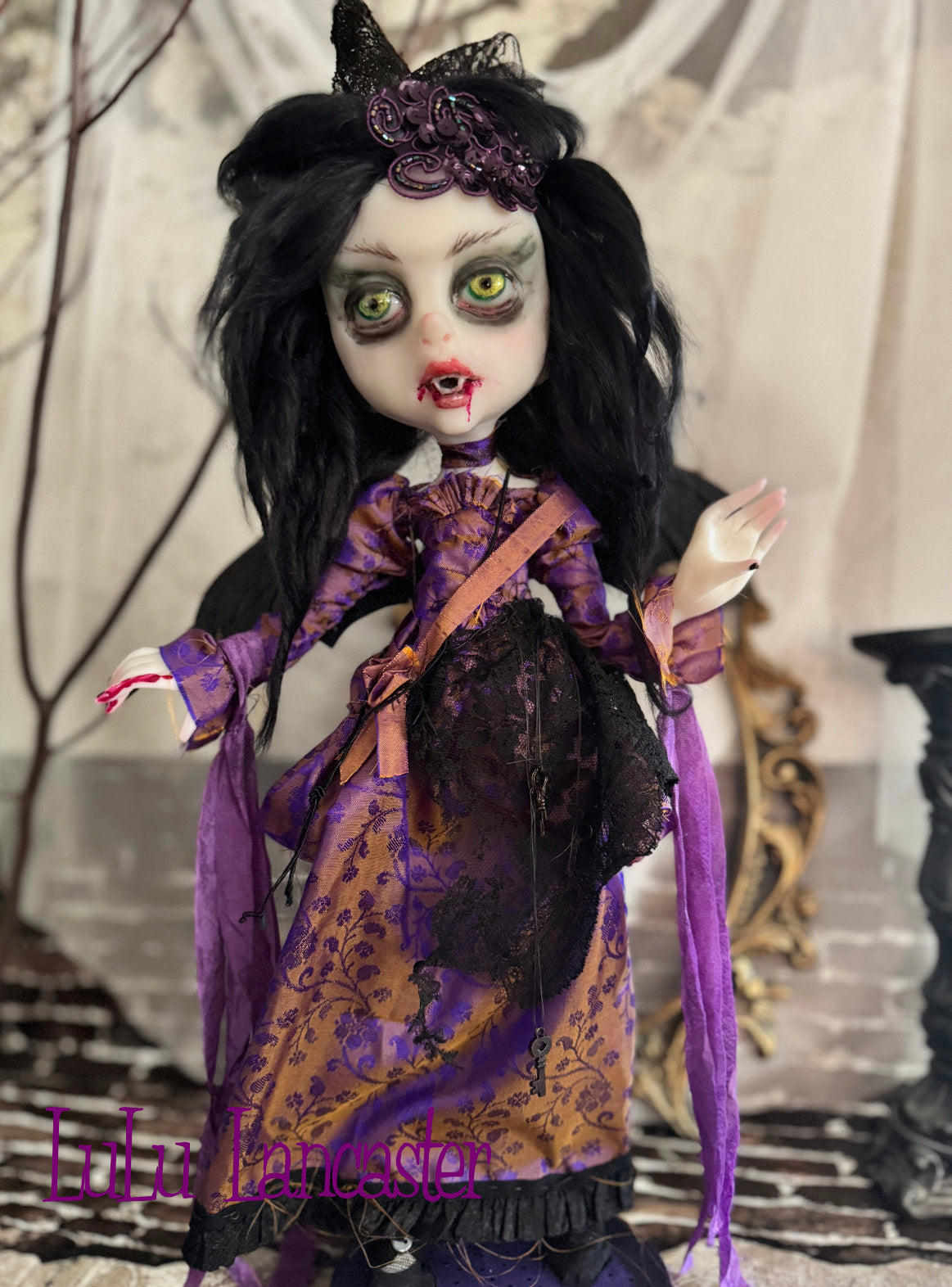 Evanora the Vampire Bat Halloween ~Original LuLu Lancaster Art Doll