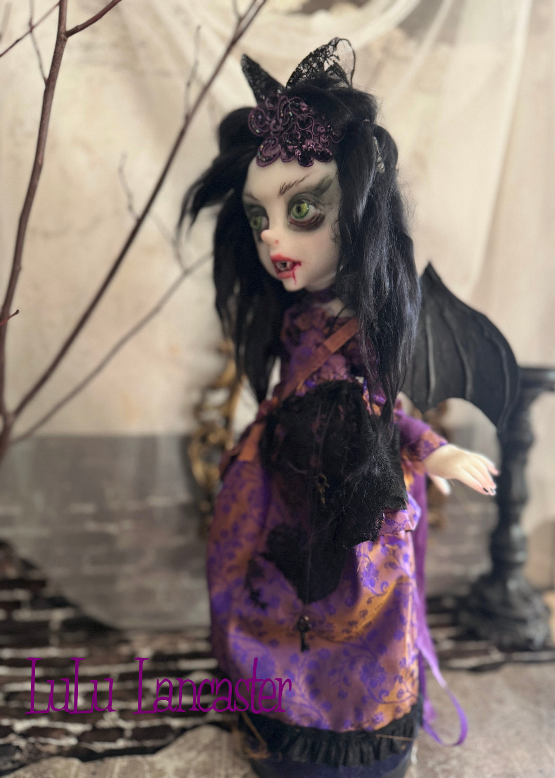 Evanora the Vampire Bat Halloween ~Original LuLu Lancaster Art Doll